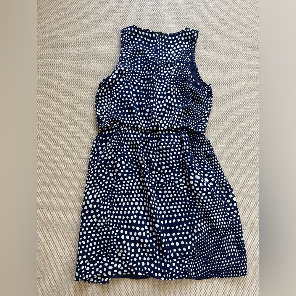 Tibi blue and White polka dot silk dress - size 2